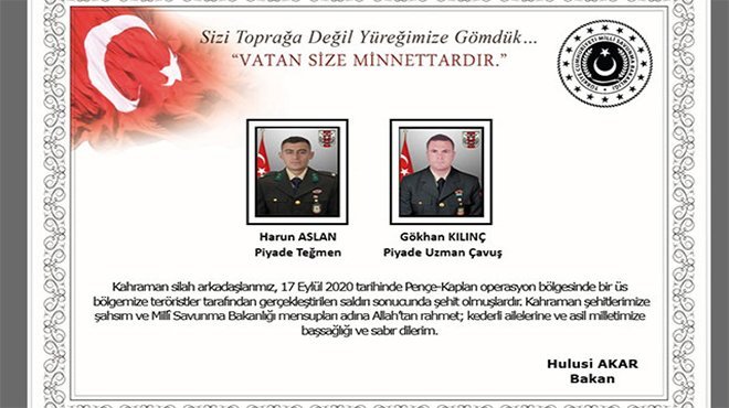 2 şehit, 1 yaralı