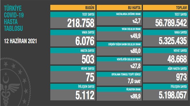 24 saatte 6.076 koronavirüs vakası tespit edildi