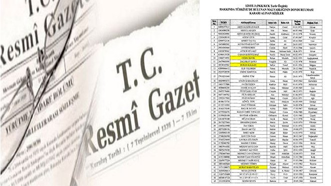 377 kişinin mal varlığı donduruldu