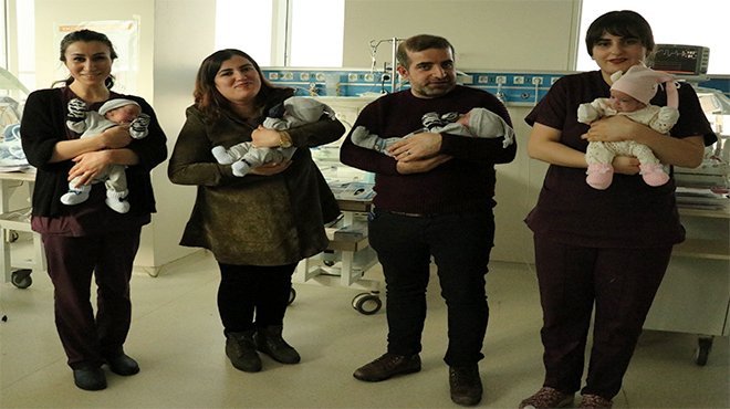 6 yıldır evlat hasreti çeken ailenin dördüz sevinci