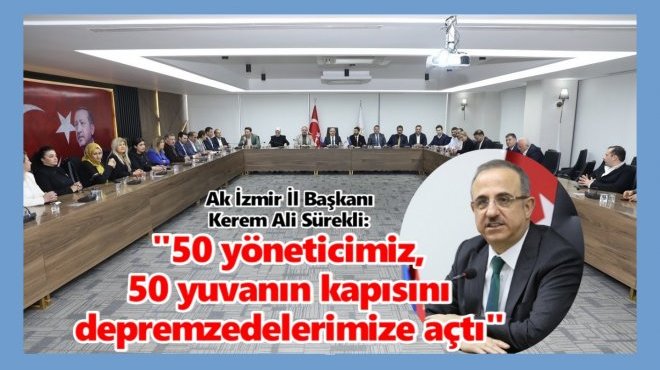 AK PARTİ İZMİR'DEN ‘EVİM YUVAN OLSUN’A ANLAMLI DESTEK!..