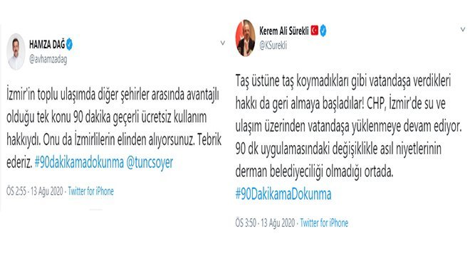 AK Parti'li  Dağ ve Sürekli'den Soyer'e 90 dakika eleştirisi 