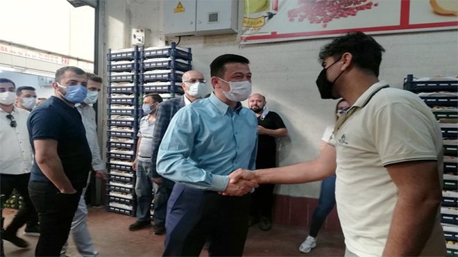 AK Parti'li Hamza Dağ, hal esnafını ziyaret etti