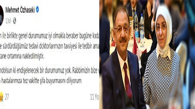 AK Parti'li Özhaseki ile eşinin koronavirüs tedavisi hastanede sürecek
