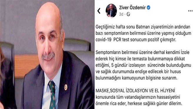 AK Parti Milletvekili Özdemir, koronavirüse yakalandı