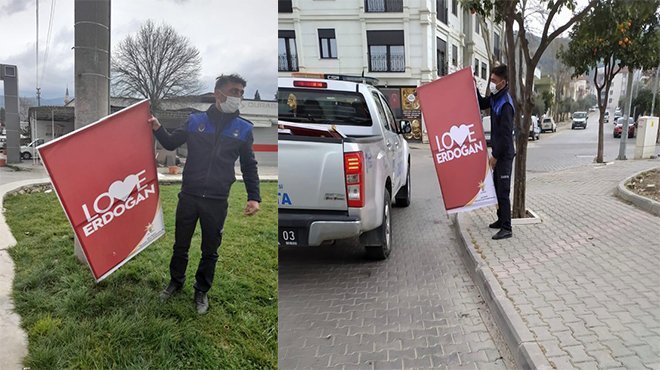 AK Parti Selçuk'tan Love Erdoğan görselini 2. defa kaldırtan Başkana tepki