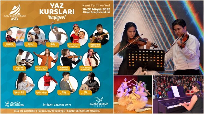 Aliağa'da ASEV yaz kursları başlıyor