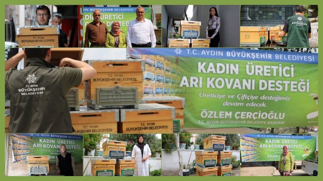 AYDIN BÜYÜKŞEHİR'DEN KADIN ARICILARA KOVAN DESTEĞİ