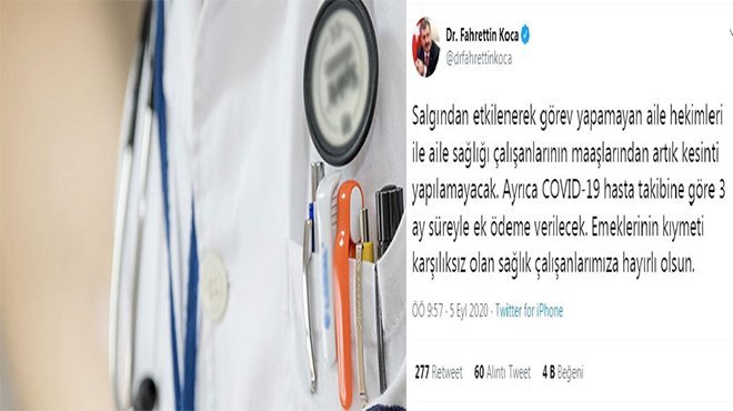 Bakan Koca'dan, aile sağlığı çalışanlarına ek ödeme müjdesi