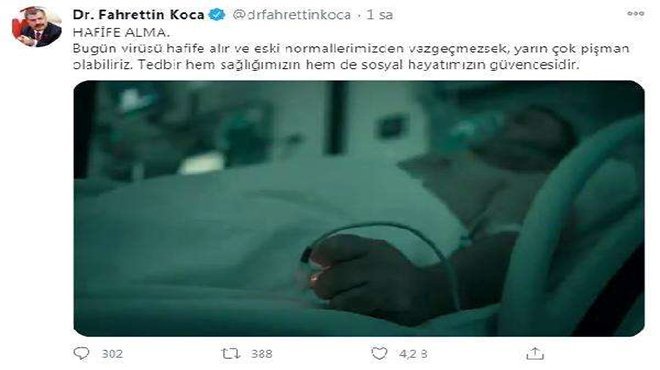 Bakan Koca: Hafife alırsak yarın çok pişman olabiliriz