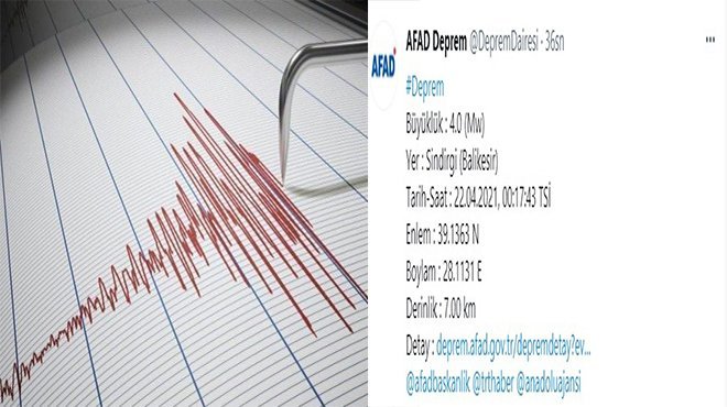 Balıkesir’de bu gece korkutan deprem