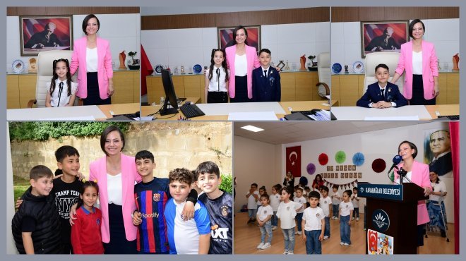 BAŞKAN KINAY KOLTUĞUNU ÇOCUKLARA DEVRETTİ