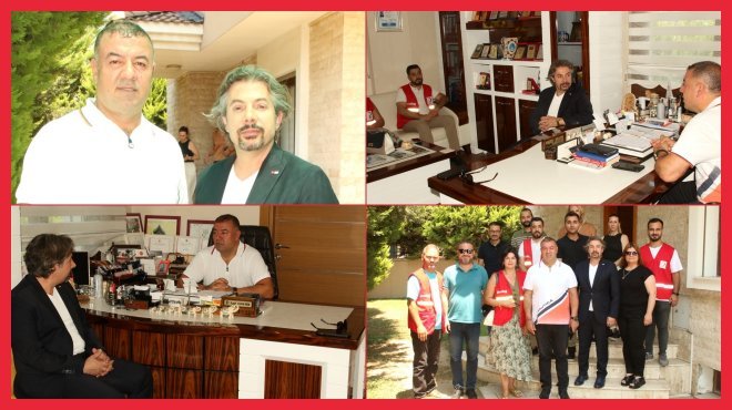 BAYRAKLI KIZILAY BAŞKANI KÖROĞLU LATİF AYDEMİR'İ ZİYARET ETTİ