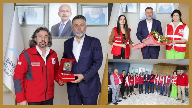 BAYRAKLI KIZILAY'DAN BAŞKAN SANDAL'A ZİYARET...
