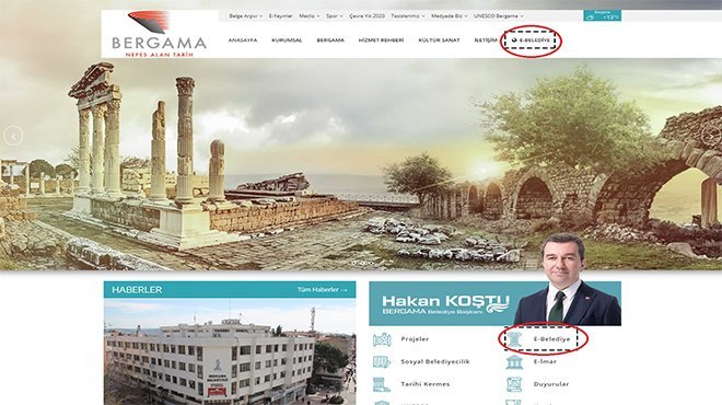 Bergama Belediyesi’nden ‘e-devlet’ kolaylığı