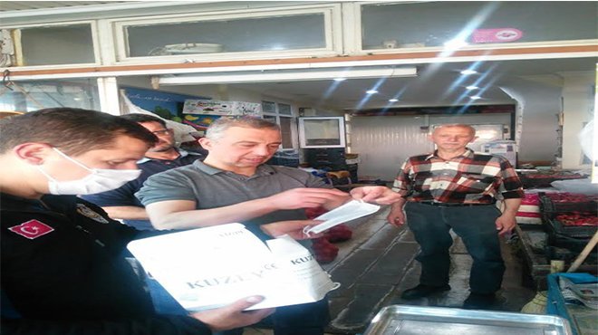 Bergama’daki manavların maskesi belediyeden