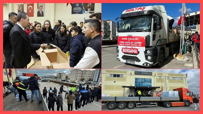 BERGAMA’DAN DEPREMZEDELERE GÖNDERİLEN TIR SAYISI 11’E YÜKSELDİ
