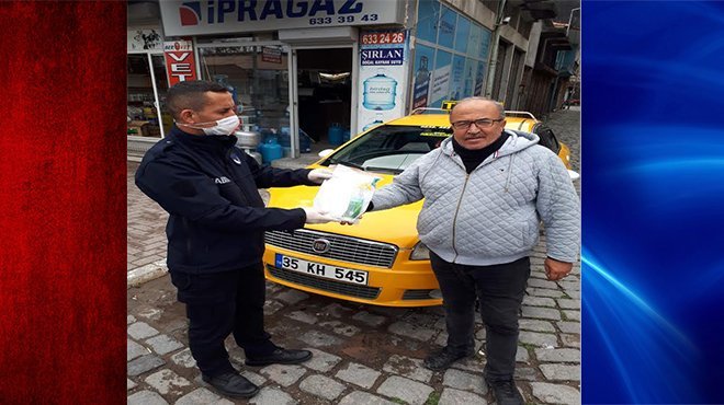 Bergamalı taksicilere Covid-19 sağlık paketi