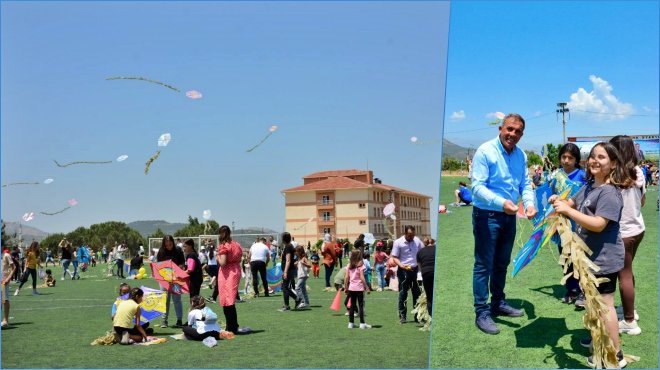 Beydağlı çocukların rengarenk uçurtma coşkusu