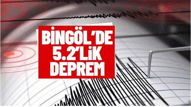 Bingöl’de 5.2 büyüklüğünde deprem