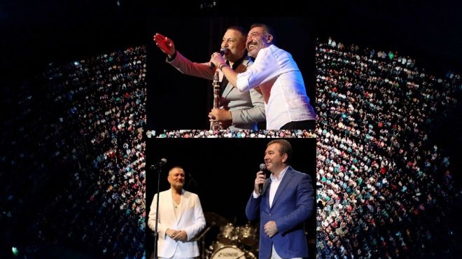 Bergama'da Hüsnü Şenlendirici konserinde Hakan Altun sürprizi...