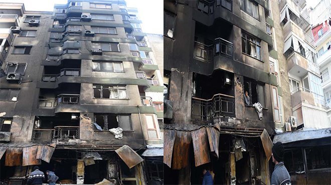 Bornova'da Yedi katlı bina 2 saatte bu hale geldi!