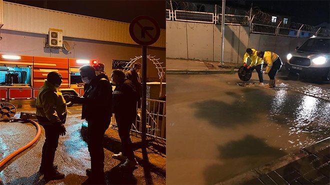Buca Belediyesi geceden sabaha sağanağa karşı seferber oldu