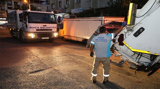 Buca’nın konteynerlerinde gece gündüz temizlik