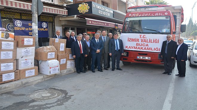 Bucalı esnafın kalbi Elazığ mağdurları için attı 