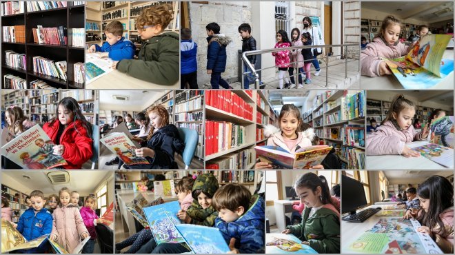 Bucalı miniklerden kütüphane ziyareti