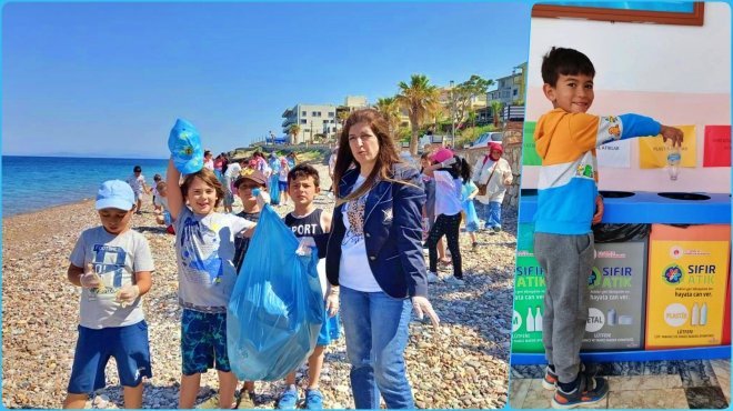 'Çevreci Minik Eller' Karaburun'da iş başında
