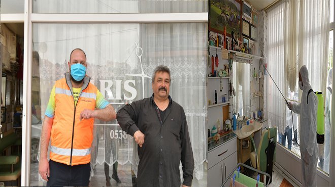 Çiğli’de berber ve kuaförlere hijyen setleri dağıtılmaya başlandı