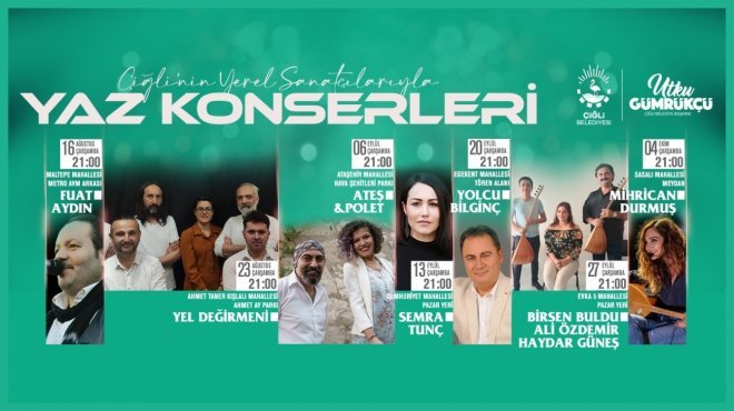 ÇİĞLİ YAZ KONSERLERİNDE SAHNE YEREL SANATÇILARIN