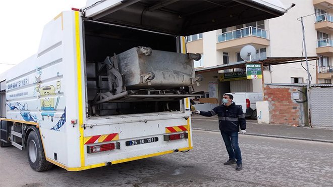 Çöp konteynırlarına yıkama ve dezenfekte