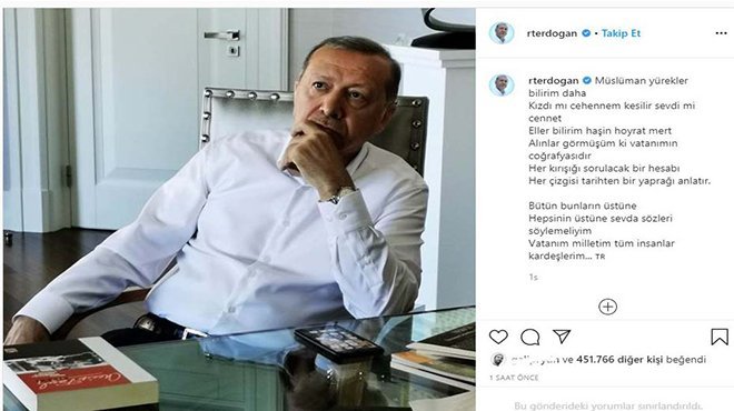 Cumhurbaşkanı Erdoğan'dan şiir paylaşımı