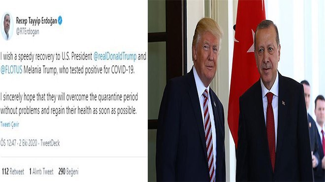 Cumhurbaşkanı Erdoğan'dan Trump'a 'geçmiş olsun' mesajı!