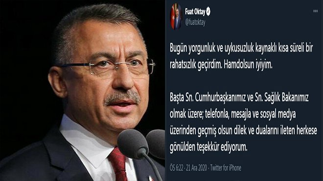 Cumhurbaşkanı Yardımcısı Oktay: Hamdolsun iyiyim