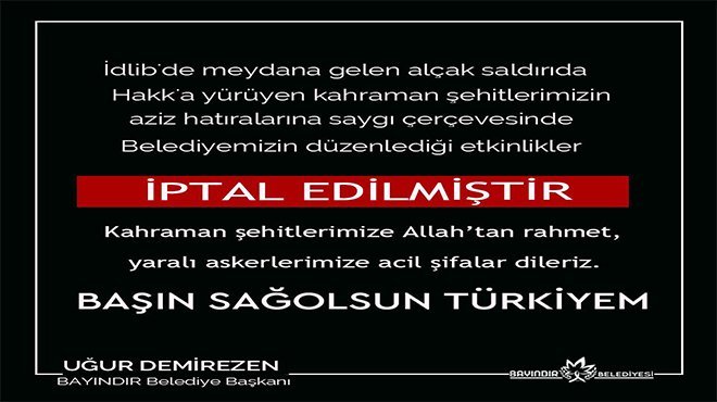 Demirezen’den Şehitlerimiz İçin Taziye Mesajı