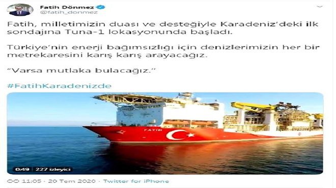 Fatih gemimiz ilk sondajına başladı