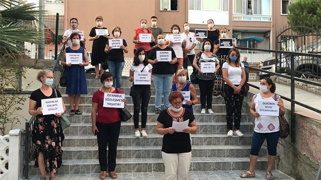 Gaziemir İlçe Kadın Kolları Basın açıklaması yaptı