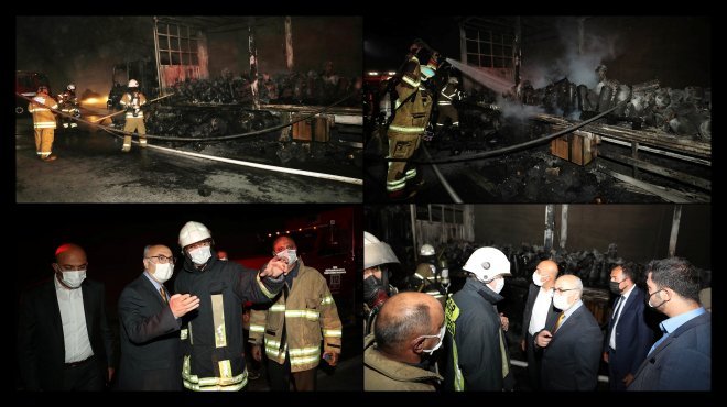 İZMİR BAYRAKLI TÜNELLERİNDE ARAÇ YANGINI
