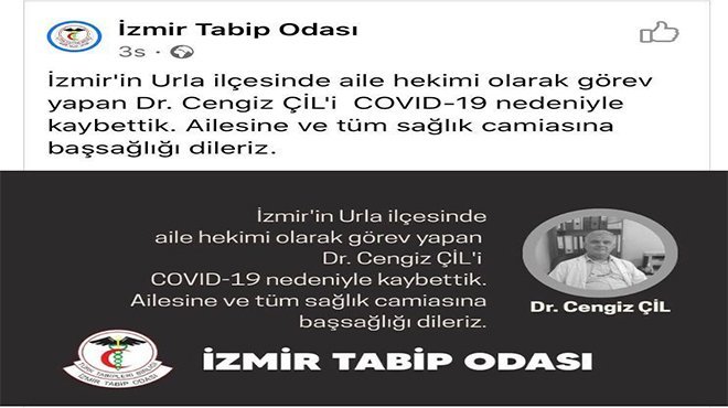 İzmir'de aile hekimi korona virüse yenik düştü