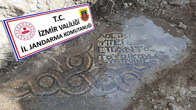 İzmir'de kaçak kazı operasyonunda bin 500 yıllık mozaik ve manastır bulundu