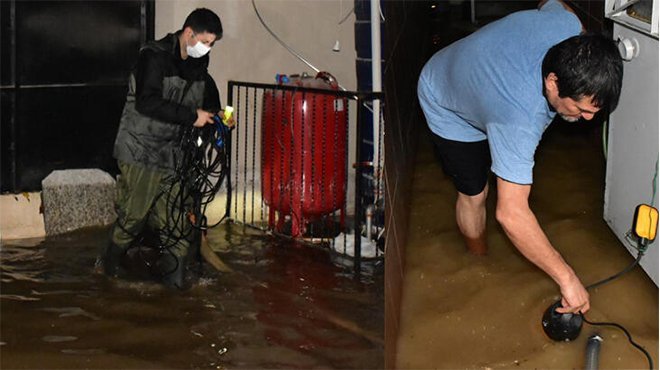 İzmir'de sağanak yağış hayatı olumsuz etkiledi