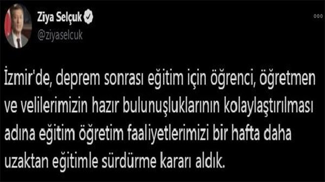 İzmir'de uzaktan eğitim bir hafta uzatıldı
