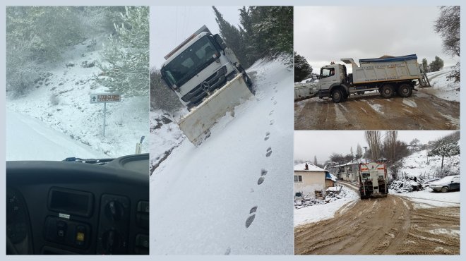 İZMİR’DE YILIN İLK KAR YAĞIŞINDA KAPANAN YOLLAR AÇILIYOR