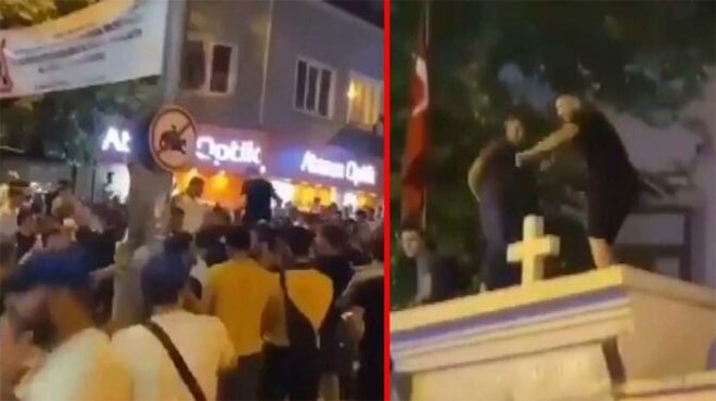 Kilise duvarı üstünde oyuna tepki