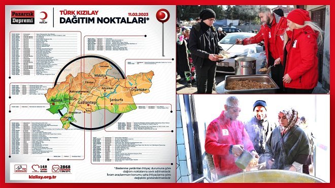 KIZILAY AFET BÖLGELERİNDE BESLENME HİZMETLERİNİ SÜRDÜRÜYOR