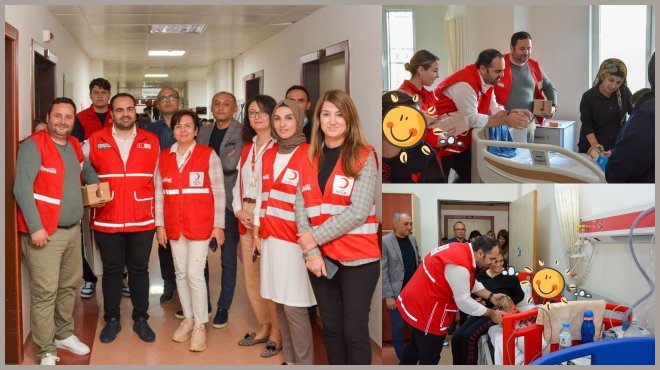 KIZILAY KONAK YÖNETİMİ HASTA ÇOCUKLARI SEVİNDİRDİ...