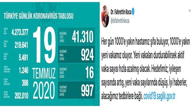 Koca: İyi haberler, alacağımız tedbirlere bağlı